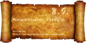 Morgenthaler Ilián névjegykártya